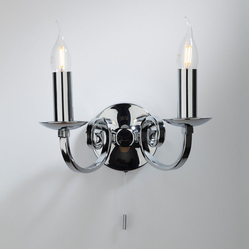 Load image into Gallery viewer, Dar Lighting MUR0950 Murray Double Wall Bracket Polished Chrome - 21740
