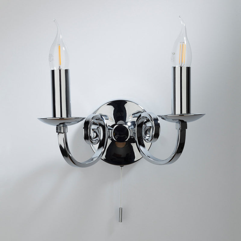 Load image into Gallery viewer, Dar Lighting MUR0950 Murray Double Wall Bracket Polished Chrome - 21740
