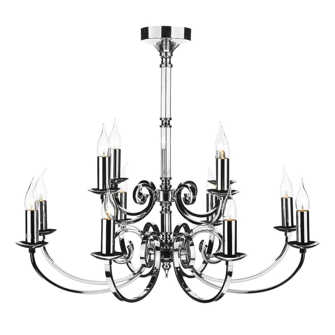 Dar Lighting MUR1250 Murray 12 Light Dual Mount Pendant Polished Chrome - 35258