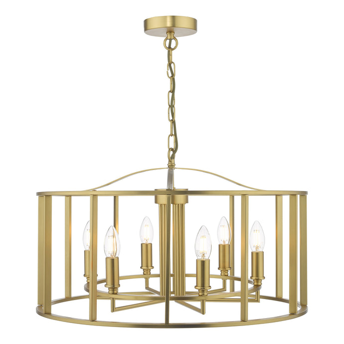 Dar Lighting MYK0663 Myka 6 Light Pendant Brushed Bronze - 36982