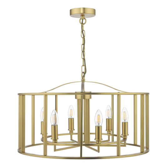 Dar Lighting MYK0663 Myka 6 Light Pendant Brushed Bronze - 36982