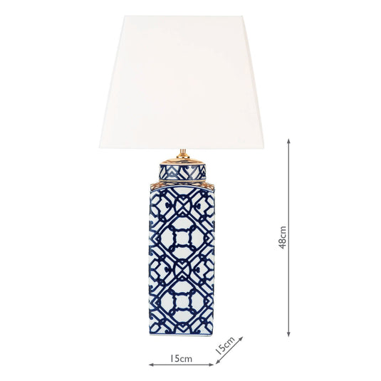 Dar Lighting MYS4223 Mystic Table Lamp Blue And White Base Only - 18919