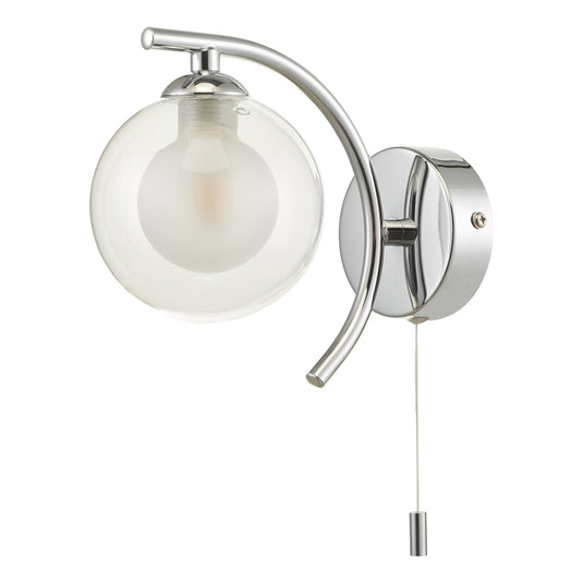 Dar Lighting NAK0750-04 Nakita Wall Light Polished Chrome With Clear/Opal Glass - 27169