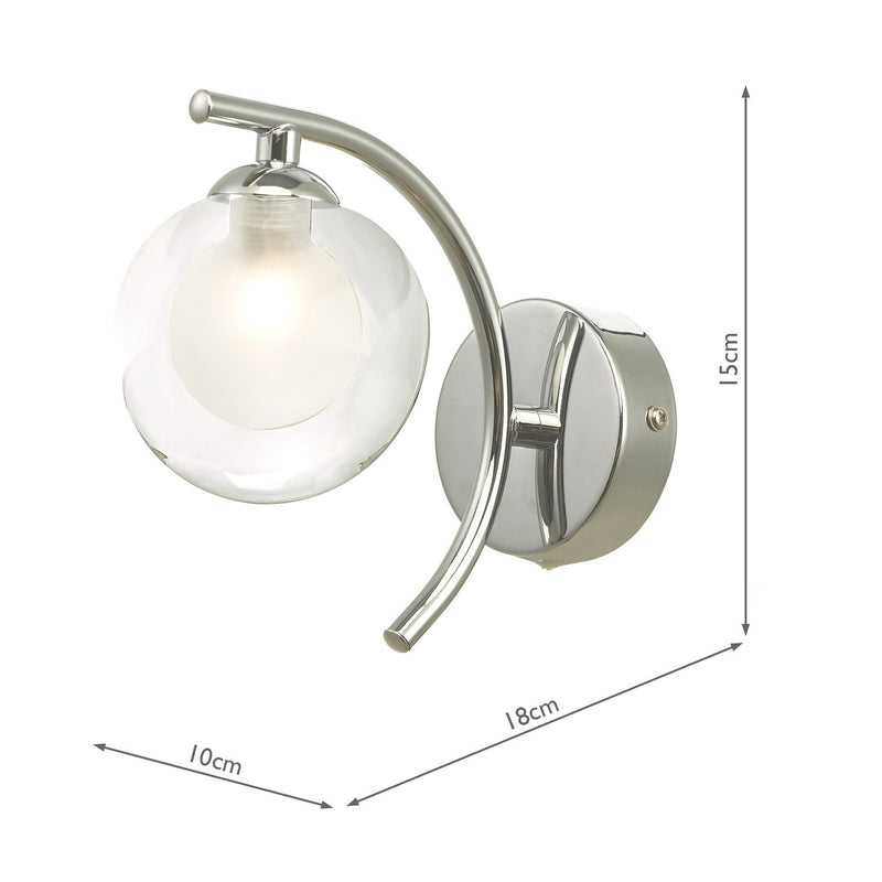 Load image into Gallery viewer, Dar Lighting NAK0750-04 Nakita Wall Light Polished Chrome With Clear/Opal Glass - 27169
