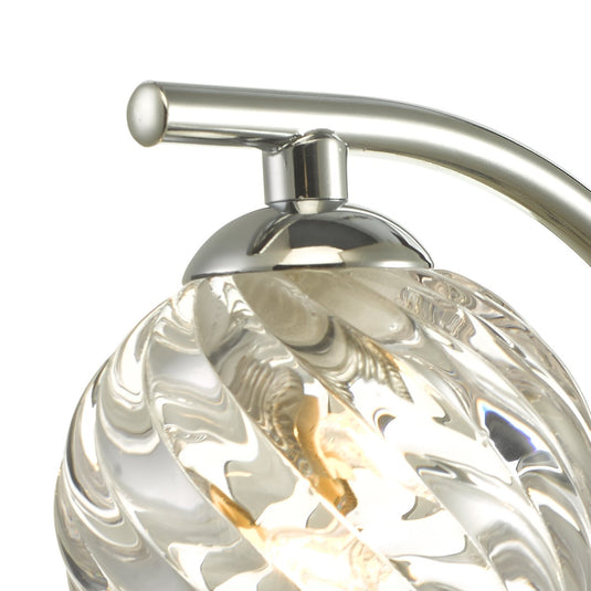 Dar Lighting NAK0750-05 Nakita Wall Light Polished Chrome With Twisted Open Glass - 27168