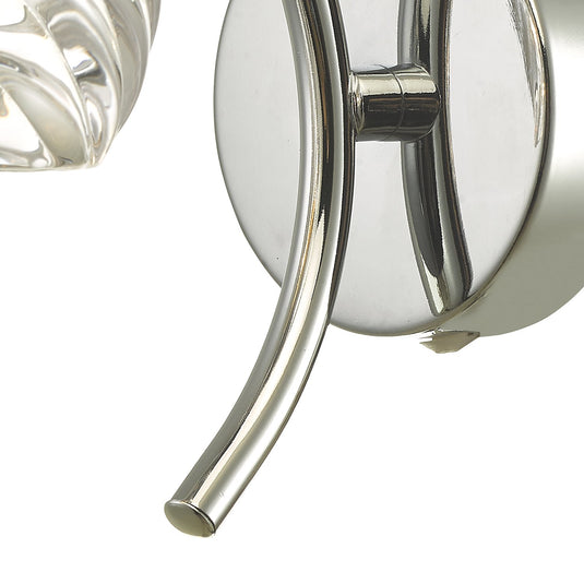 Dar Lighting NAK0750-05 Nakita Wall Light Polished Chrome With Twisted Open Glass - 27168