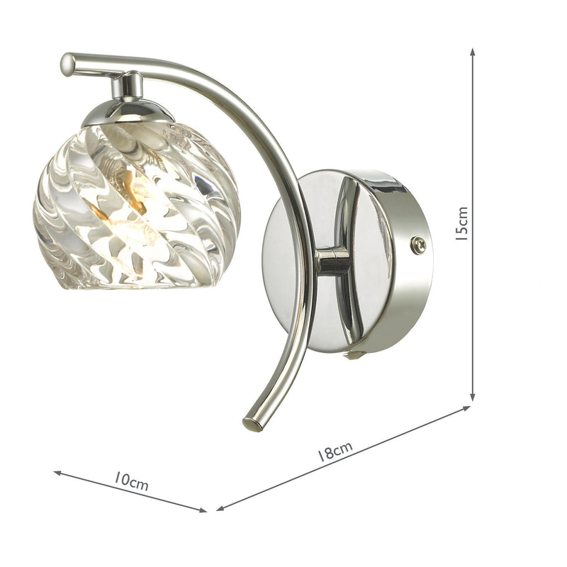 Load image into Gallery viewer, Dar Lighting NAK0750-05 Nakita Wall Light Polished Chrome With Twisted Open Glass - 27168

