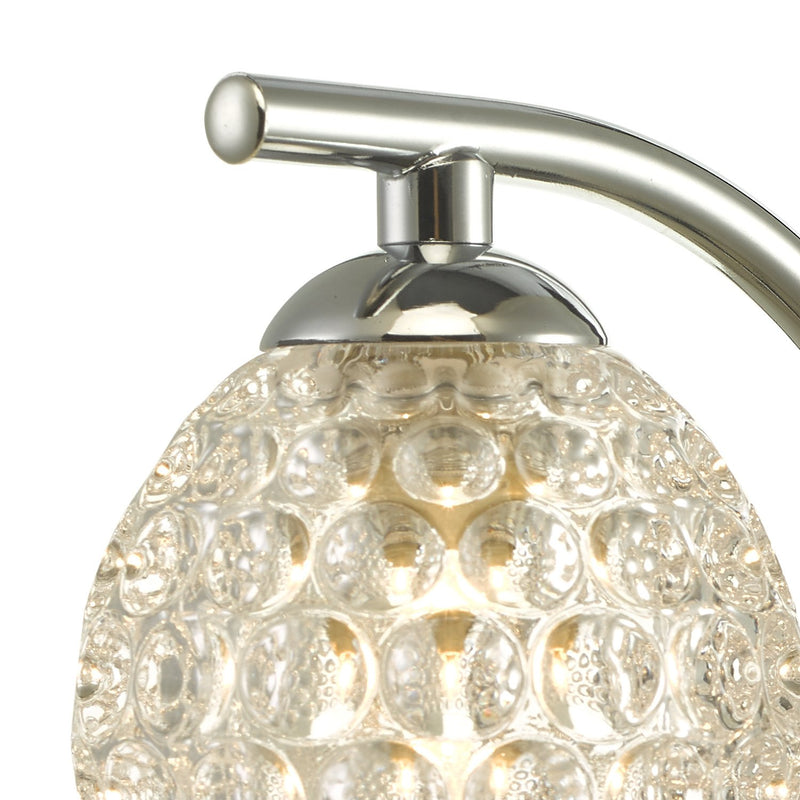 Load image into Gallery viewer, Dar Lighting NAK0750-06 Nakita Wall Light Polished Chrome With Dimpled Glass - 27167
