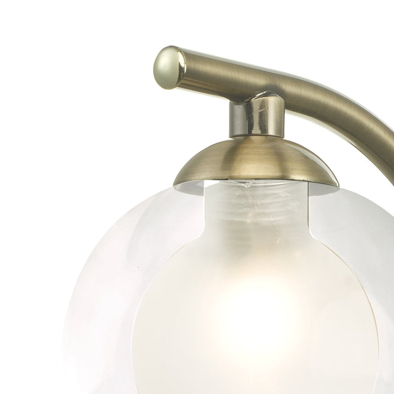 Load image into Gallery viewer, Dar Lighting NAK0775-04 Nakita Wall Light Antique Brass With Clear/Opal Glass - 27172
