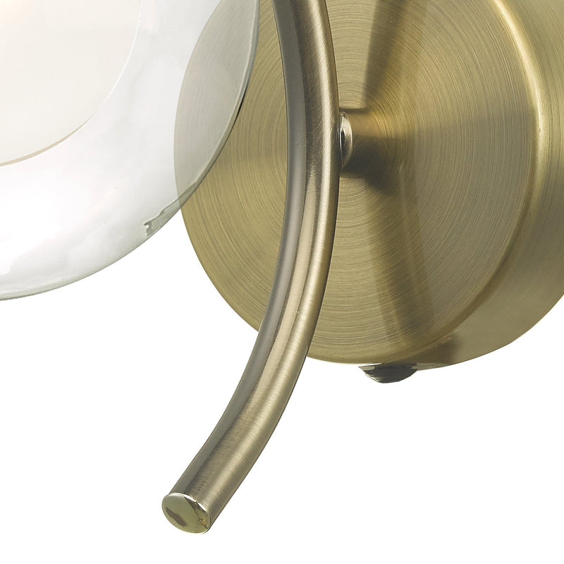 Load image into Gallery viewer, Dar Lighting NAK0775-04 Nakita Wall Light Antique Brass With Clear/Opal Glass - 27172
