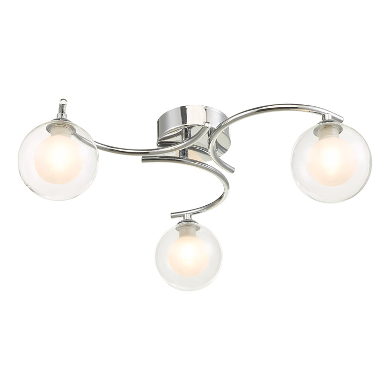Load image into Gallery viewer, Dar Lighting NAK5350-04 Nakita 3 Light Semi Flush Polished Chrome With Clear/Opal Glass - 30768
