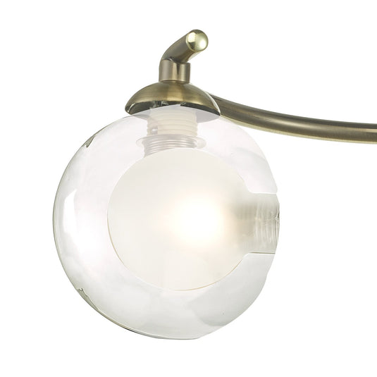 Dar Lighting NAK5375-04 Nakita 3 Light Semi Flush Antique Brass With Clear/Opal Glass - 30763