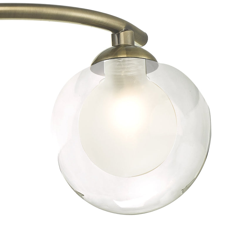 Load image into Gallery viewer, Dar Lighting NAK5375-04 Nakita 3 Light Semi Flush Antique Brass With Clear/Opal Glass - 30763
