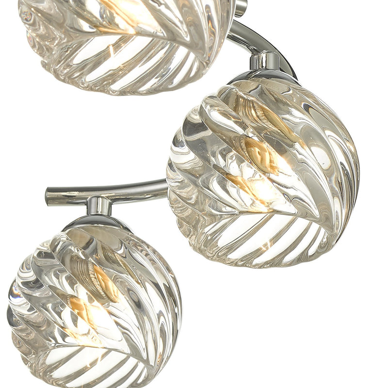 Load image into Gallery viewer, Dar Lighting NAK6450-05 Nakita 6 Light Semi Flush Polished Chrome With Twisted Open Glass - 37161
