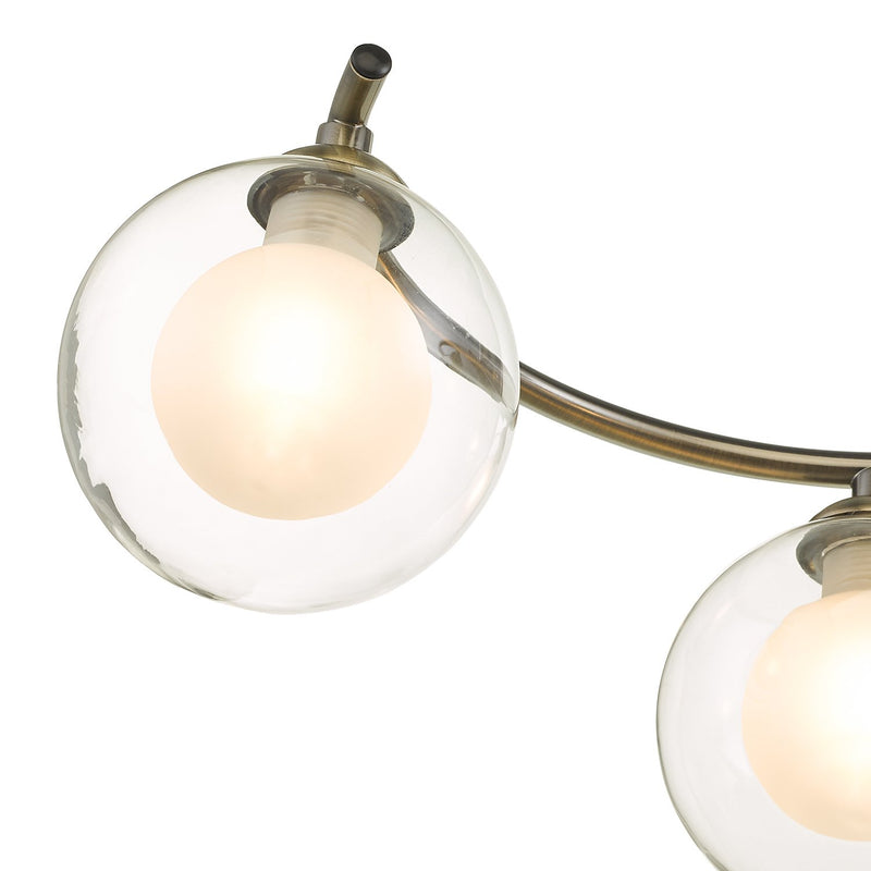 Load image into Gallery viewer, Dar Lighting NAK6475-04 Nakita 6 Light Semi Flush Antique Brass With Clear.Opal Glass - 30542
