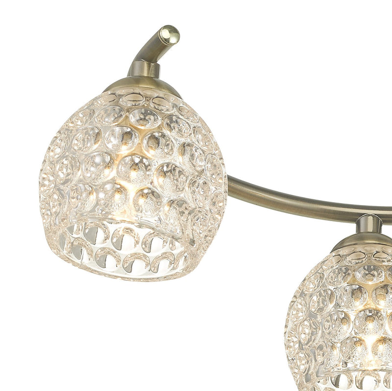 Load image into Gallery viewer, Dar Lighting NAK6475-06 Nakita 6 Light Semi Flush Antique Brass With Dimpled Glass - 37164
