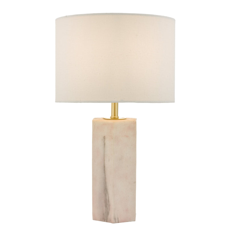 Load image into Gallery viewer, Dar Lighting NAL4203 Nalani Table Lamp Pink &amp; Marble Effect With Shade - 24146
