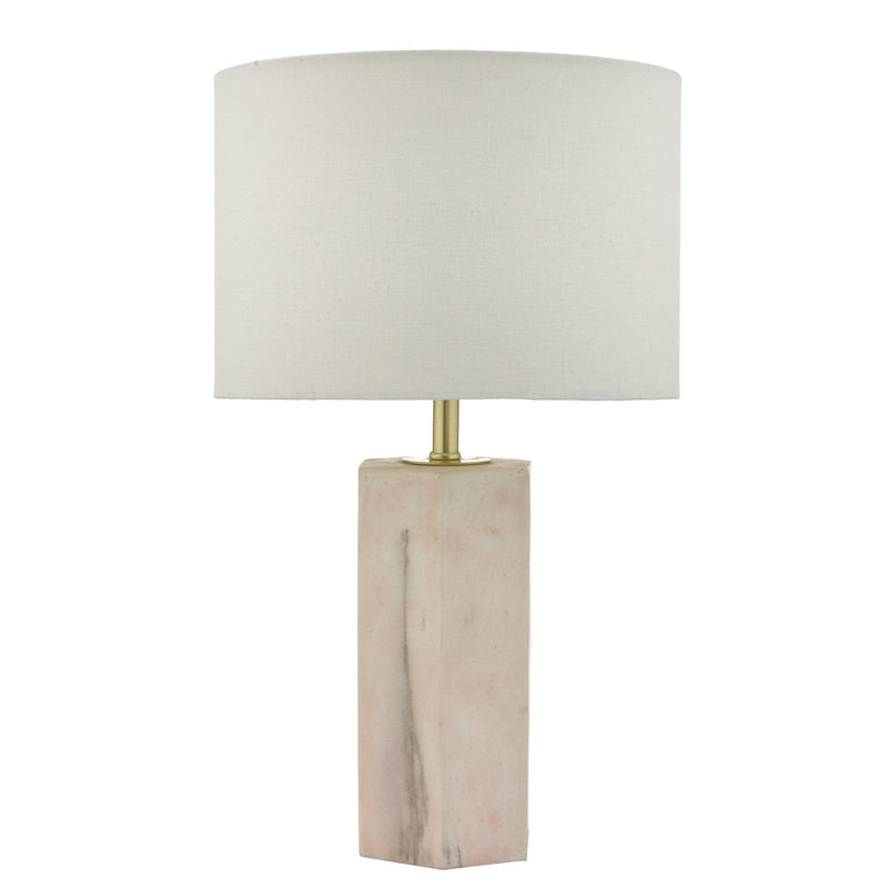 Load image into Gallery viewer, Dar Lighting NAL4203 Nalani Table Lamp Pink &amp; Marble Effect With Shade - 24146
