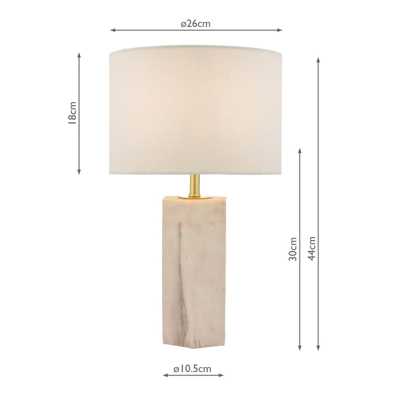 Load image into Gallery viewer, Dar Lighting NAL4203 Nalani Table Lamp Pink &amp; Marble Effect With Shade - 24146
