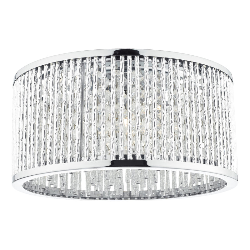 Load image into Gallery viewer, Dar Lighting NAN5368 Nantes 3 Light Flush Polished Chrome Alum - 35264
