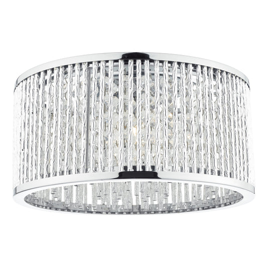 Dar Lighting NAN5368 Nantes 3 Light Flush Polished Chrome Alum - 35264