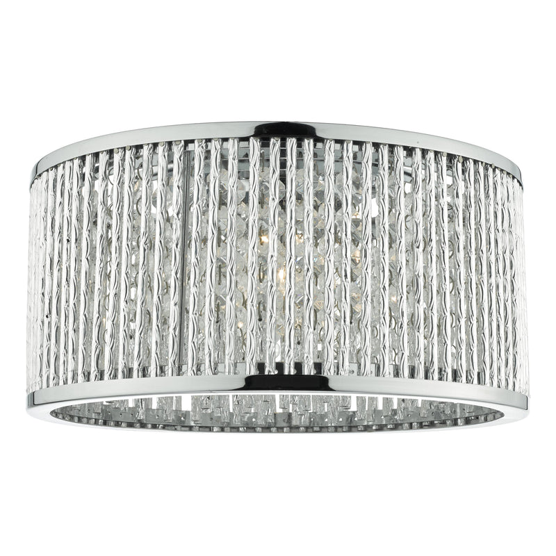 Load image into Gallery viewer, Dar Lighting NAN5368 Nantes 3 Light Flush Polished Chrome Alum - 35264
