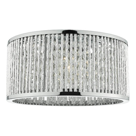 Dar Lighting NAN5368 Nantes 3 Light Flush Polished Chrome Alum - 35264