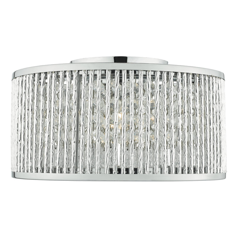 Load image into Gallery viewer, Dar Lighting NAN5368 Nantes 3 Light Flush Polished Chrome Alum - 35264
