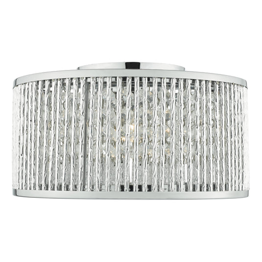 Dar Lighting NAN5368 Nantes 3 Light Flush Polished Chrome Alum - 35264
