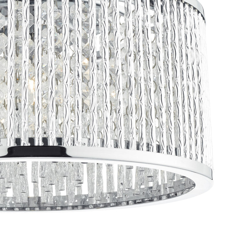 Load image into Gallery viewer, Dar Lighting NAN5368 Nantes 3 Light Flush Polished Chrome Alum - 35264
