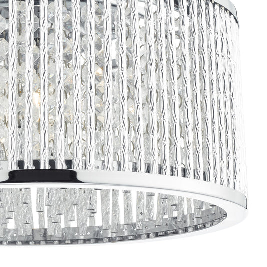 Dar Lighting NAN5368 Nantes 3 Light Flush Polished Chrome Alum - 35264