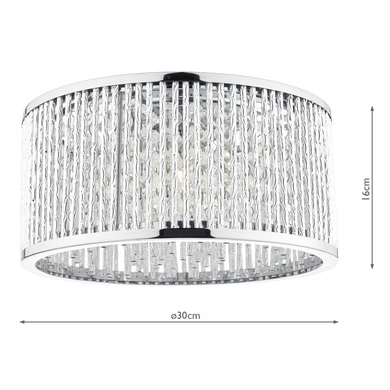 Load image into Gallery viewer, Dar Lighting NAN5368 Nantes 3 Light Flush Polished Chrome Alum - 35264
