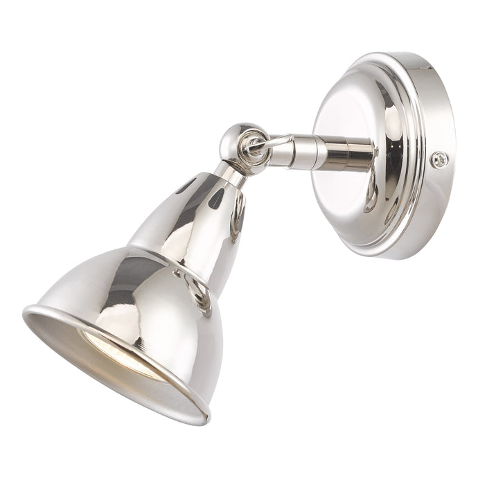 Dar Lighting NAT0738 Nathaniel 1 Light Single Spotlight Polished Nickel - 36983