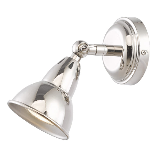 Dar Lighting NAT0738 Nathaniel 1 Light Single Spotlight Polished Nickel - 36983