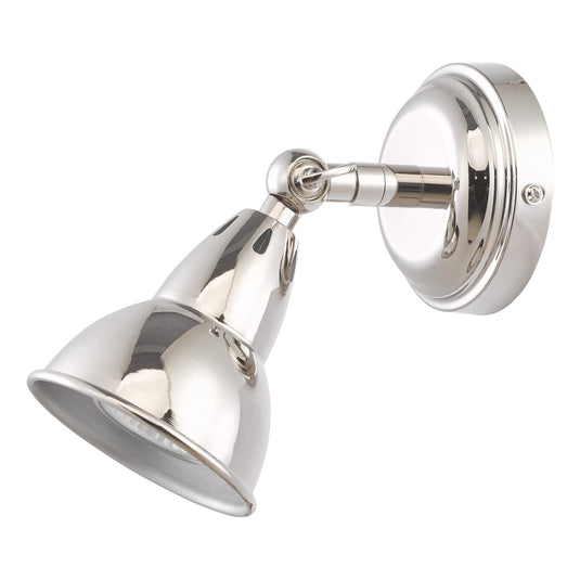 Dar Lighting NAT0738 Nathaniel 1 Light Single Spotlight Polished Nickel - 36983
