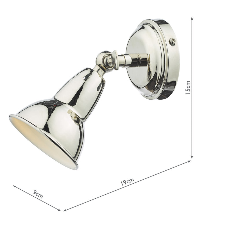 Load image into Gallery viewer, Dar Lighting NAT0738 Nathaniel 1 Light Single Spotlight Polished Nickel - 36983
