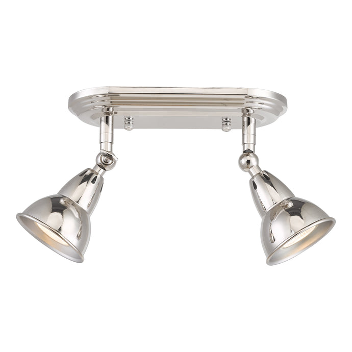 Dar Lighting NAT7538 Nathaniel 2 Light Plate Spotlight Polished Nickel - 36985
