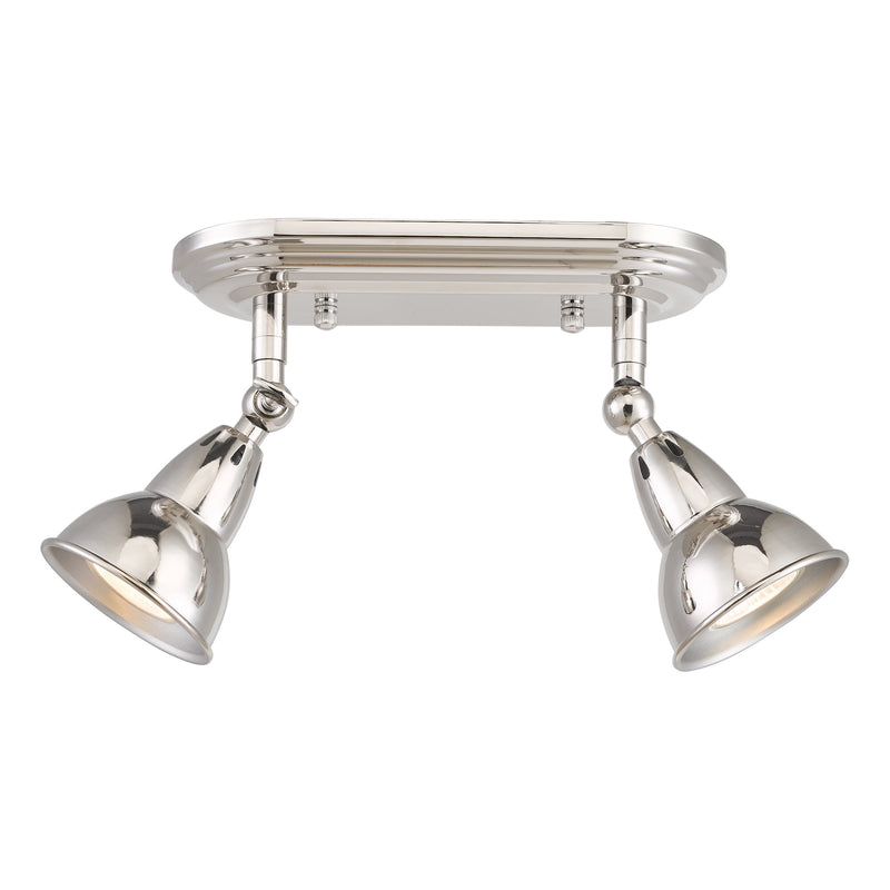Load image into Gallery viewer, Dar Lighting NAT7538 Nathaniel 2 Light Plate Spotlight Polished Nickel - 36985
