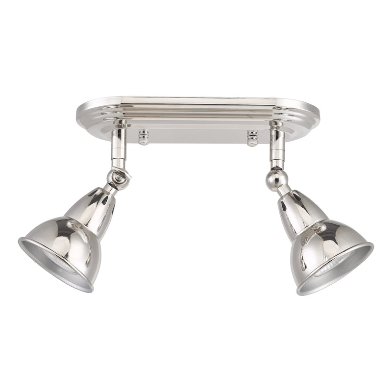 Load image into Gallery viewer, Dar Lighting NAT7538 Nathaniel 2 Light Plate Spotlight Polished Nickel - 36985
