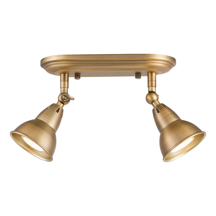 Dar Lighting NAT7542 Nathaniel 2 Light Plate Spotlight Aged Brass - 36986