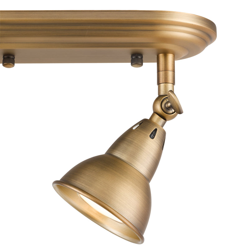 Load image into Gallery viewer, Dar Lighting NAT7542 Nathaniel 2 Light Plate Spotlight Aged Brass - 36986
