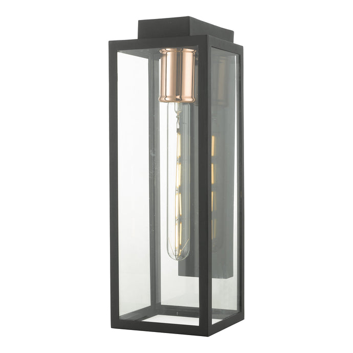 Dar Lighting NAX1522 Naxos Wall Light Black IP43 - 35266