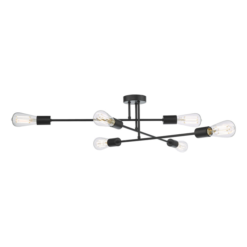 Load image into Gallery viewer, Dar Lighting NEV6422 Neve 6 Light Flush Matt Black - 37165
