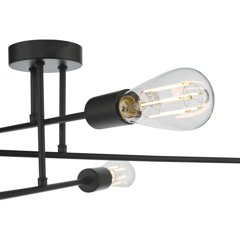 Load image into Gallery viewer, Dar Lighting NEV6422 Neve 6 Light Flush Matt Black - 37165
