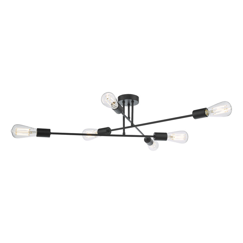 Load image into Gallery viewer, Dar Lighting NEV6422 Neve 6 Light Flush Matt Black - 37165
