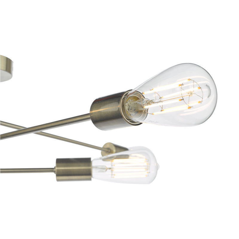 Load image into Gallery viewer, Dar Lighting NEV6475 Neve 6 Light Flush Antique Brass - 37166
