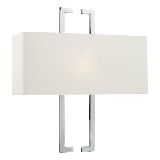 Dar Lighting NIL0750 Nile Wall Light Polished Chrome c/w Ivory Shade - 35270