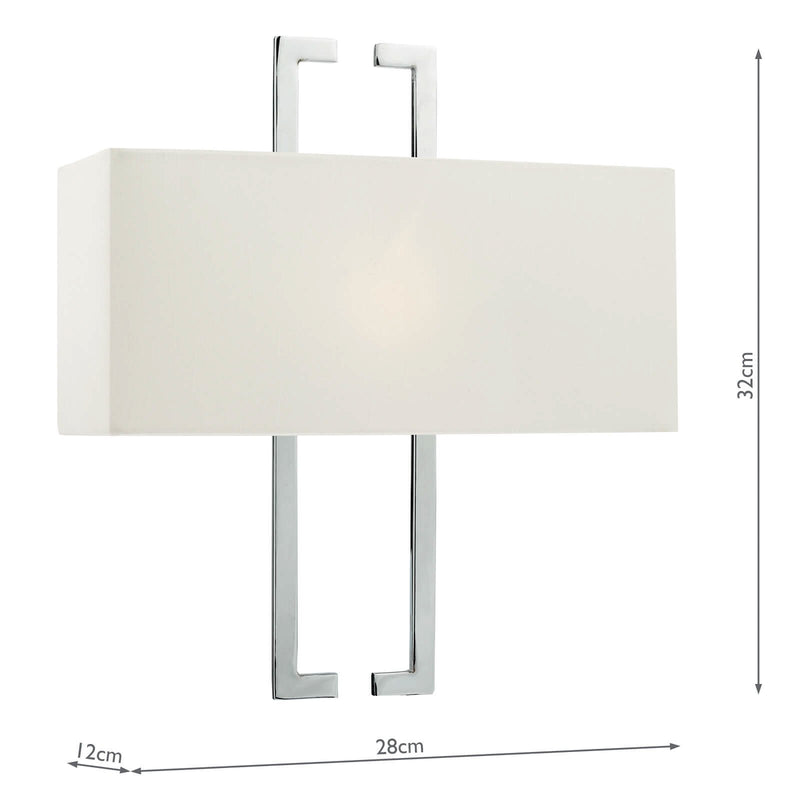 Load image into Gallery viewer, Dar Lighting NIL0750 Nile Wall Light Polished Chrome c/w Ivory Shade - 35270
