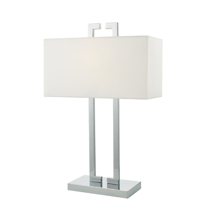 Dar Lighting NIL4250 Nile Table Lamp Polished Chrome c/w Ivory Shade - 35271
