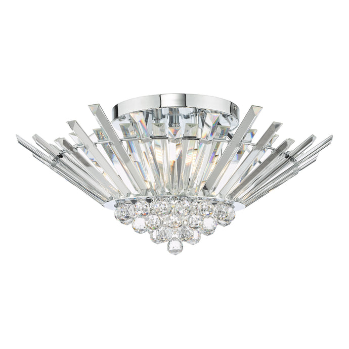 Dar Lighting NIM5050 Nimbus 5 Light Flush Polished Chrome Crystal - 36988